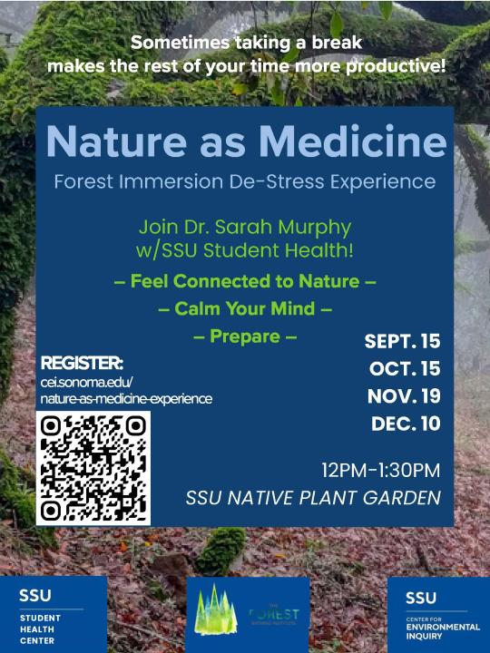 Dates and QR code for Nature as Medicine Events Fall 2026