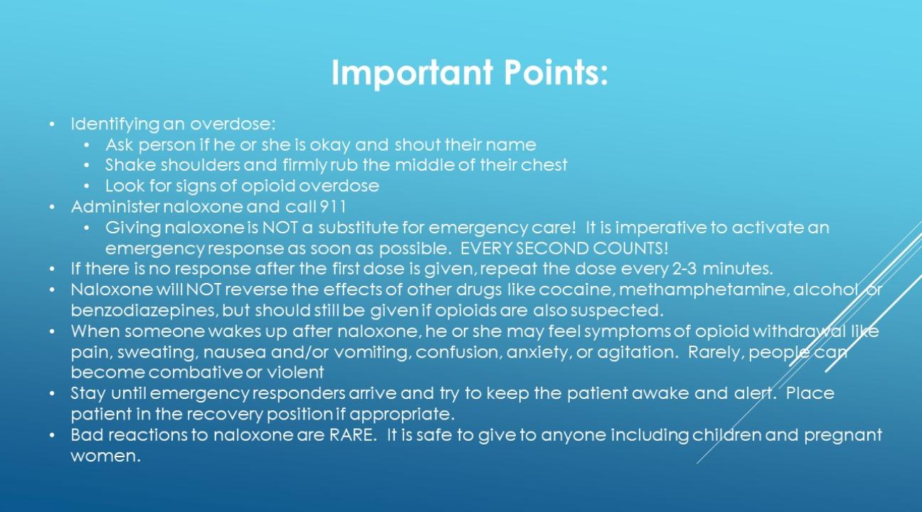 Important points about using naloxone