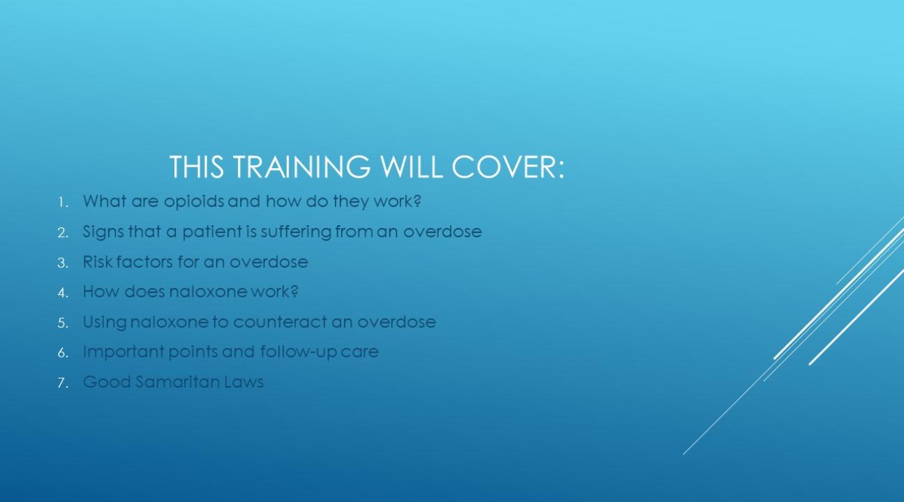 Introduction to training and overview of what training will cover