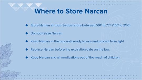 Where to store Narcan