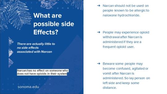 What are the possible side effects of Narcan?