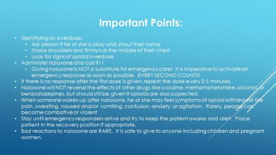 Important points about using naloxone