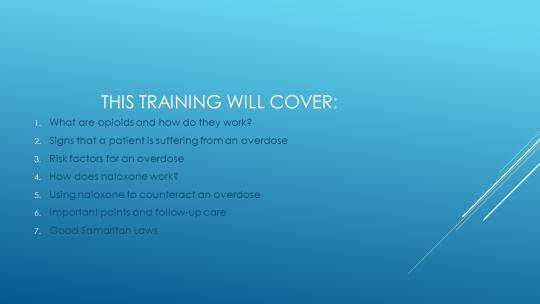 Introduction to training and overview of what training will cover