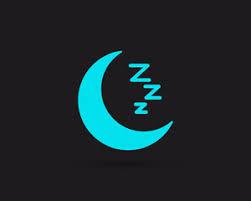 Graphic image of blue moon with zzz's, like the moon is sleeping